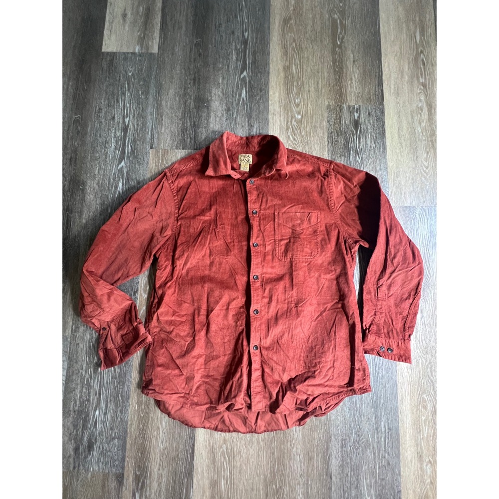 Jos. A. Bank Corduroy Shirt Mens Large Rust Red Long Sleeve Button Down